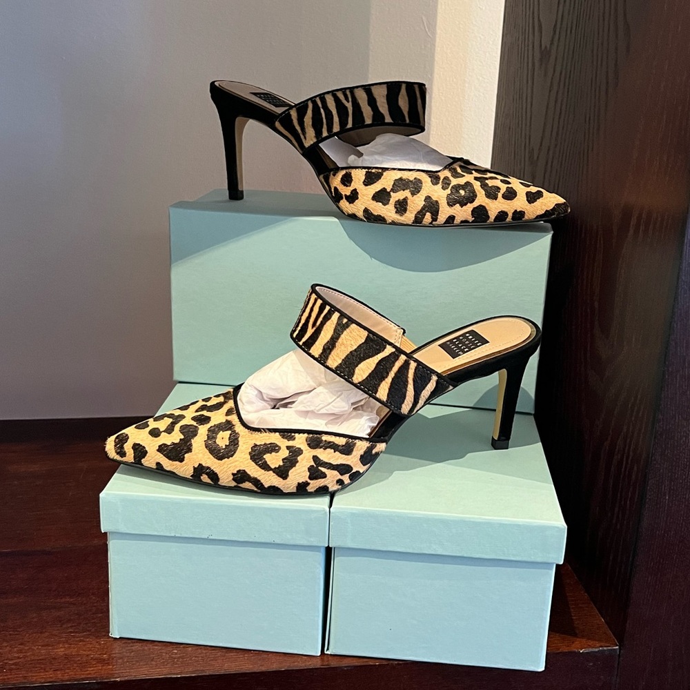 NEW! White House Black Market Calf Hair Mules